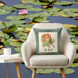 オレンジ色の赤いユリのトンボと優しいヴィンテージ クッション