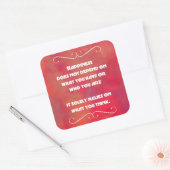 オレンジ色の赤い抽象芸術 スクエアシール (封筒)