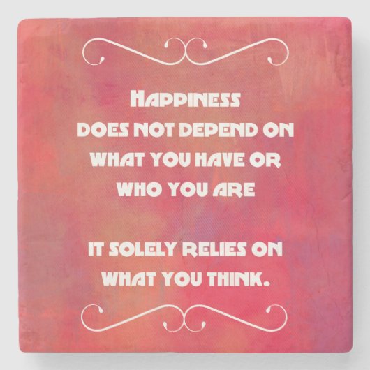 オレンジ色の赤い抽象芸術 ストーンコースター (正面)