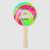 オレンジ色の赤い水絵を描色の手のカスタム ハンドファン (裏面)