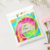 オレンジ色の赤い水絵を描色の手のカスタム フェイバーバッグ (封をした状態)