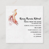 *~*オレンジ色の赤い炎のフェニックスリングや輪(火の白) スクエア名刺 (裏面)