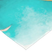 オレンジ色の赤い触手タコ水色 テーブルクロス (アングル)