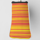 オレンジ色の赤い黄色のストライプ ゴルフヘッドカバー (回転90)