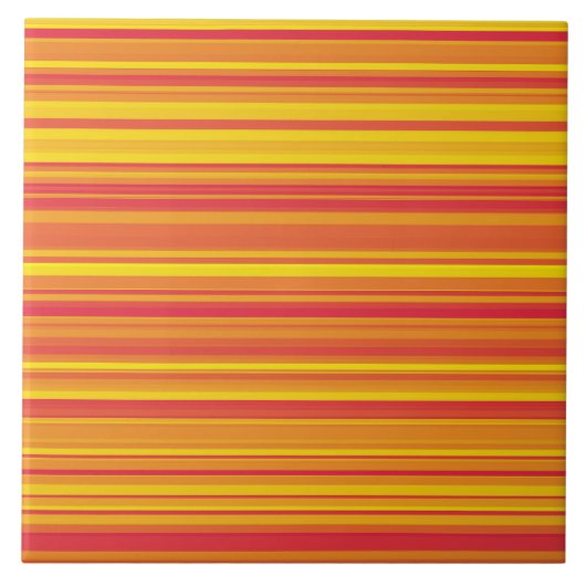 オレンジ色の赤い黄色のストライプ タイル (正面)