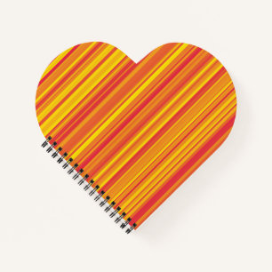 オレンジ色の赤い黄色のストライプ ノートブック