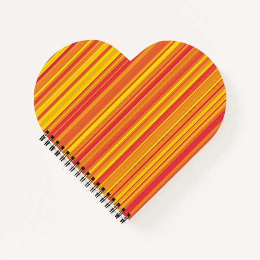 オレンジ色の赤い黄色のストライプ ノートブック (正面)