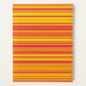 オレンジ色の赤い黄色のストライプ プランナー手帳 (裏面)