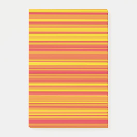 オレンジ色の赤い黄色のストライプ ポストイット (正面)