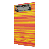 オレンジ色の赤い黄色のストライプ ミニクリップボード (アングル2)