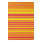 オレンジ色の赤い黄色のストライプ ミニクリップボード (裏面)