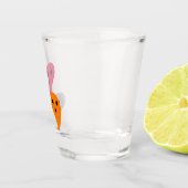 オレンジ色の赤い黄色の灰色のハロウィーン幽霊パターンw t ショットグラス (右)