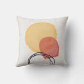 オレンジ色の赤い黒の抽象芸術水の色のシェイプ クッション (裏面)