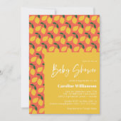 オレンジ色の赤ちゃんシャワーのかわいいヴィンテージレモン 招待状 (正面)