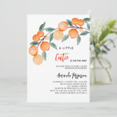 オレンジ色の赤ちゃんシャワーの方法のかわいこちゃん 招待状 (スタンド正面)