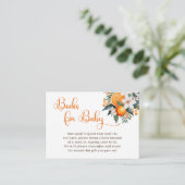 オレンジ色の赤ちゃんシャワーブックリクエストエンクロージャカード エンクロージャーカード (スタンド正面)
