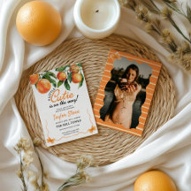 オレンジ色の赤ちゃんシャワー招待状（写真あり）