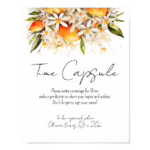 オレンジ色の赤ちゃんシャワー柑橘系タイムカプセル