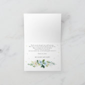 オレンジ色の赤ちゃん歓迎会 男の子 秋 青いオレンジ サンキューカード (内部)