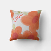 オレンジ色の赤とミントグリーン クッション (裏面)