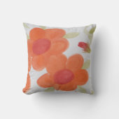 オレンジ色の赤とミントグリーン クッション (正面)