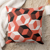 オレンジ色の赤に無色の部分と六角を混ぜる クッション (ブランケット)