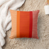 オレンジ色の赤ストライプ色 クッション (ブランケット)