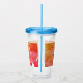 オレンジ色の赤50誕生日アニバーサリー追加の日付p アクリルタンブラー (右)