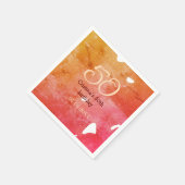 オレンジ色の赤50誕生日アニバーサリー追加の日付p スタンダードカクテルナプキン (角)