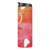 オレンジ色の赤50誕生日アニバーサリー追加の日付p タンブラー (回転右)