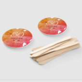 オレンジ色の赤50誕生日アニバーサリー追加の日付p ハンドファン (組立なし)