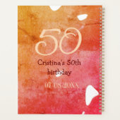 オレンジ色の赤50誕生日アニバーサリー追加の日付p プランナー手帳 (裏面)