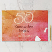 オレンジ色の赤50誕生日アニバーサリー追加の日付p ペーパーパッド (インサイチュ)