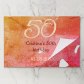 オレンジ色の赤50誕生日アニバーサリー追加の日付p ペーパーパッド (折り畳み)