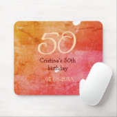オレンジ色の赤50誕生日アニバーサリー追加の日付p マウスパッド (マウス)