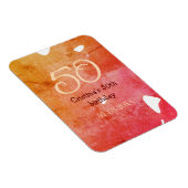 オレンジ色の赤50誕生日アニバーサリー追加の日付p マグネット (右側)