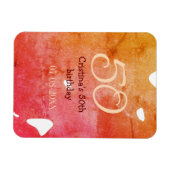 オレンジ色の赤50誕生日アニバーサリー追加の日付p マグネット (横)