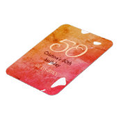 オレンジ色の赤50誕生日アニバーサリー追加の日付p マグネット (左側)