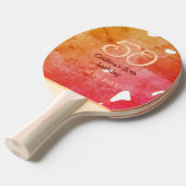 オレンジ色の赤50誕生日アニバーサリー追加の日付p 卓球ラケット (正面アングル)