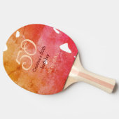 オレンジ色の赤50誕生日アニバーサリー追加の日付p 卓球ラケット (横)