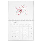 オレンジ色の赤、シアン、マゼンタのドット カレンダー (1月 2026)