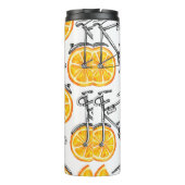 オレンジ色の車輪を持つかわいい自転車。水彩の手  タンブラー (裏面)