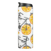 オレンジ色の車輪を持つかわいい自転車。水彩の手  タンブラー (回転右)