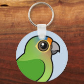 オレンジ色の辺形のインコ キーホルダー (正面)