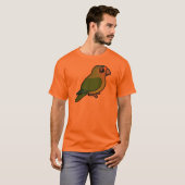 オレンジ色の辺形のインコ Tシャツ (正面フル)