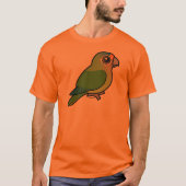 オレンジ色の辺形のインコ Tシャツ (正面)