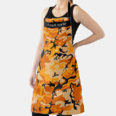 オレンジ色の迷彩自分の名前をパーソナライズ エプロン (インサイチュ)