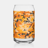 オレンジ色の迷彩自分の名前をパーソナライズ ガラス缶 (左)