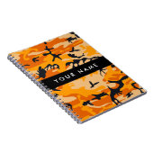 オレンジ色の迷彩自分の名前をパーソナライズ ノートブック (右側)