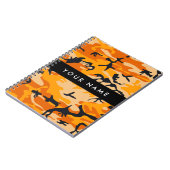 オレンジ色の迷彩自分の名前をパーソナライズ ノートブック (左側)